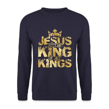 Jésus Roi Christ Roi - Sweat-shirt Unisexe - marine - Devant - Alina (178cm) & Michal (187cm)