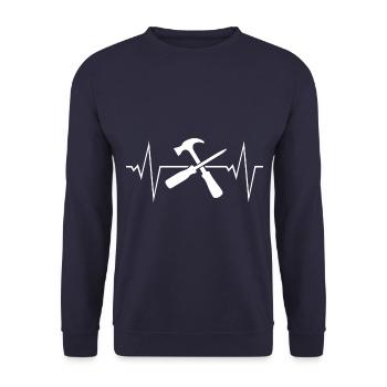 Hammer screwdriver pulse heartbeat - Unisex Sweatshirt - navy - Front - Alina (178cm) & Michal (187cm)