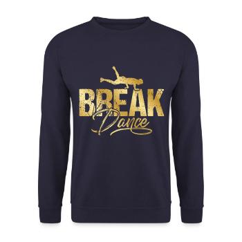 Breakdance Breakdancing Gold - Unisex Sweatshirt - navy - Front - Alina (178cm) & Michal (187cm)