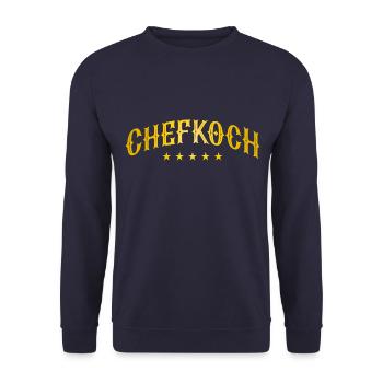 Chefkoch Kochen Sterne Koch - Unisex Pullover - Navy - Vorne - Alina (178cm) & Michal (187cm)