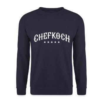 Chefkoch Kochen Sterne Koch - Unisex Pullover - Navy - Vorne - Alina (178cm) & Michal (187cm)