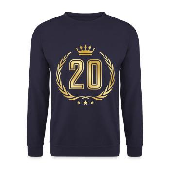 Couronne de couronne en or 20 ans - Sweat-shirt Unisexe - marine - Devant - Alina (178cm) & Michal (187cm)