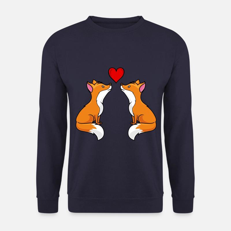fuchs comic liebe herz paar - Unisex Pullover - Navy