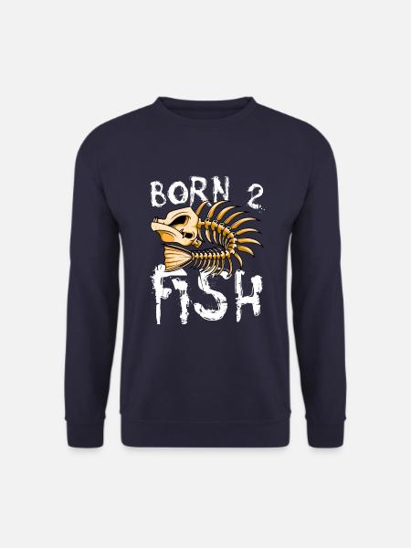 Born to fish knochen fischgräte fisch - Unisex Pullover - Navy