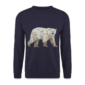 polar bear polygon polar bear - Unisex Sweatshirt - navy - Front - Alina (178cm) & Michal (187cm)