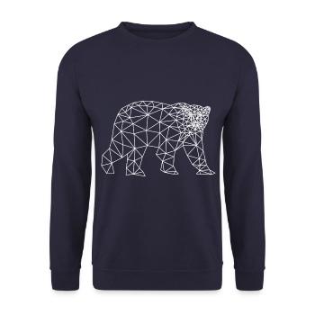 polar bear polygon polar bear - Unisex Sweatshirt - navy - Front - Alina (178cm) & Michal (187cm)