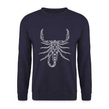 skorpion polygon sternzeichen - Unisex Pullover - Navy - Vorne - Alina (178cm) & Michal (187cm)