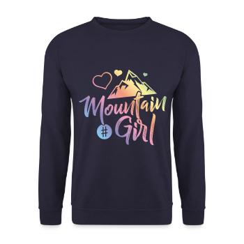 Mountain Girl Berge Love - Unisex Pullover - Navy - Vorne - Alina (178cm) & Michal (187cm)