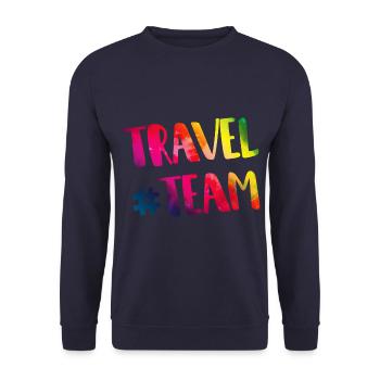 Travel travel team heart - Unisex Sweatshirt - navy - Front - Alina (178cm) & Michal (187cm)