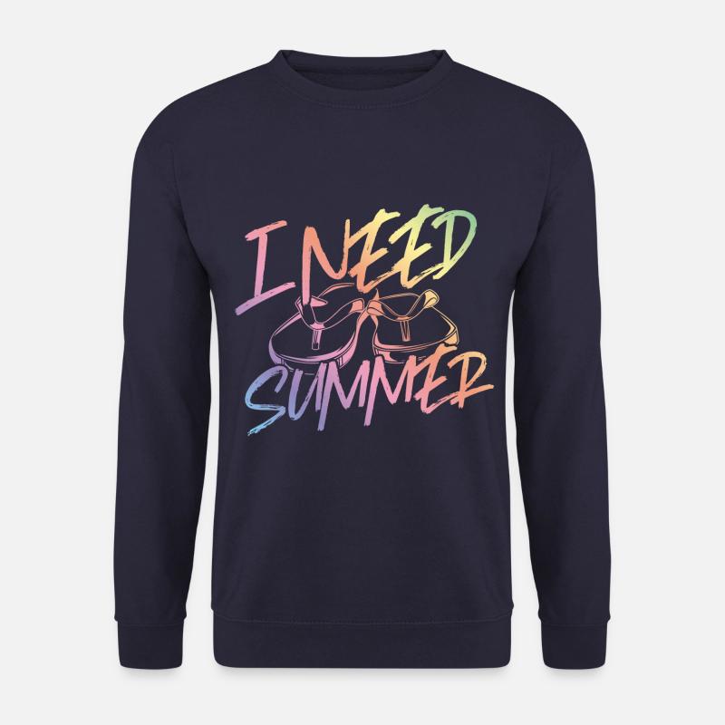 Ich Brauche Sommer Flip Flops Strand - Unisex Pullover - Navy