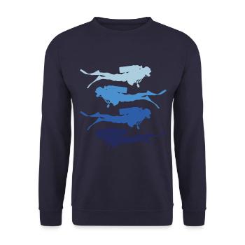 diver silhouette - Unisex Sweatshirt - navy - Front - Alina (178cm) & Michal (187cm)