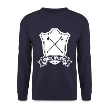 Logo des armoiries de marche nordique - Sweat-shirt Unisexe - marine - Devant - Alina (178cm) & Michal (187cm)
