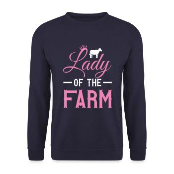Lady Farmer Landwirtin - Unisex Pullover - Navy - Vorne - Alina (178cm) & Michal (187cm)