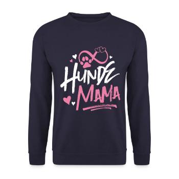 Hunde Mama Spruch - Unisex Pullover - Navy - Vorne - Alina (178cm) & Michal (187cm)