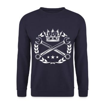 Clé de la clé symbole blasons - Sweat-shirt Unisexe - marine - Devant - Alina (178cm) & Michal (187cm)