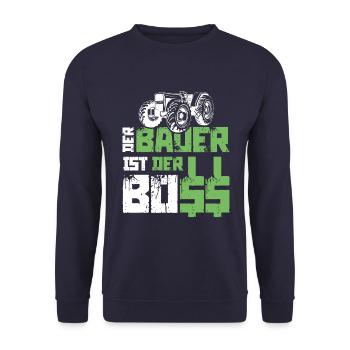 Bauer Boss Chef Farmer - Unisex Pullover - Navy - Vorne - Alina (178cm) & Michal (187cm)