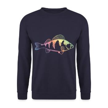 Silhouette d'icône colorée de perche de poisson - Sweat-shirt Unisexe - marine - Devant - Alina (178cm) & Michal (187cm)