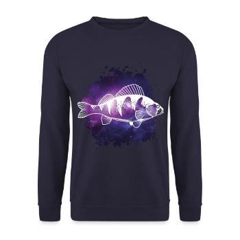 Fish perch silhouette fishing icon - Unisex Sweatshirt - navy - Front - Alina (178cm) & Michal (187cm)