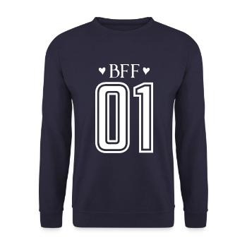 Bff 01 Beste Freunde - Unisex Pullover - Navy - Vorne - Alina (178cm) & Michal (187cm)