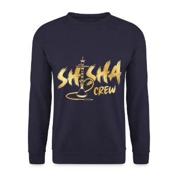Shisha Crew Gold Smoking - Unisex Sweatshirt - navy - Front - Alina (178cm) & Michal (187cm)