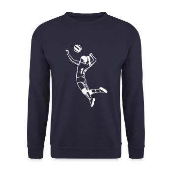 Volleyballerin Silhouette Frau - Unisex Pullover - Navy - Vorne - Alina (178cm) & Michal (187cm)