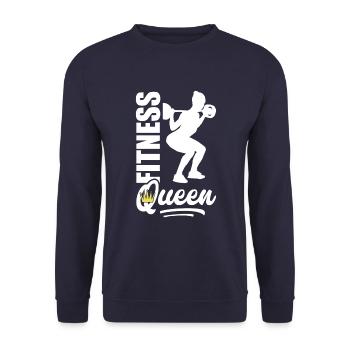 Fitness reine femme gym squats - Sweat-shirt Unisexe - marine - Devant - Alina (178cm) & Michal (187cm)