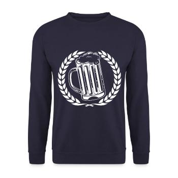 Bier Symbol Bierglas Kranz - Unisex Pullover - Navy - Vorne - Alina (178cm) & Michal (187cm)