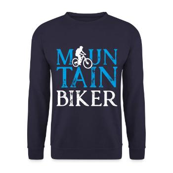 Mountainbike Mountainbiker - Unisex Pullover - Navy - Vorne - Alina (178cm) & Michal (187cm)