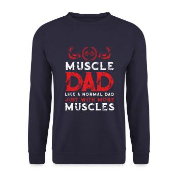 Muscle Dad Dad Fitness Gym - Unisex Sweatshirt - navy - Front - Alina (178cm) & Michal (187cm)