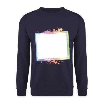 Frame Outline Colorful Leer - Unisex Sweatshirt - navy - Front - Alina (178cm) & Michal (187cm)