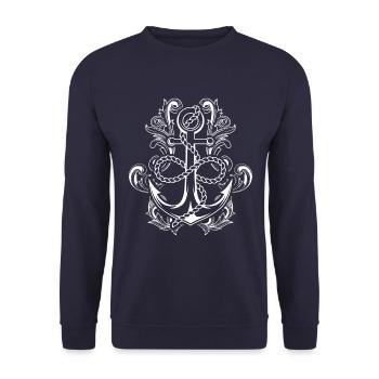 Ancre symbole d’ornement - Sweat-shirt Unisexe - marine - Devant - Alina (178cm) & Michal (187cm)