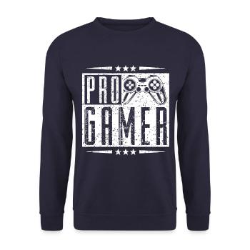 Pro Gamer Saying - Unisex Sweatshirt - navy - Front - Alina (178cm) & Michal (187cm)