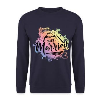 Just Married Love - Sweat-shirt Unisexe - marine - Devant - Alina (178cm) & Michal (187cm)