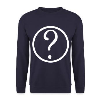 question mark symbol - Unisex Sweatshirt - navy - Front - Alina (178cm) & Michal (187cm)