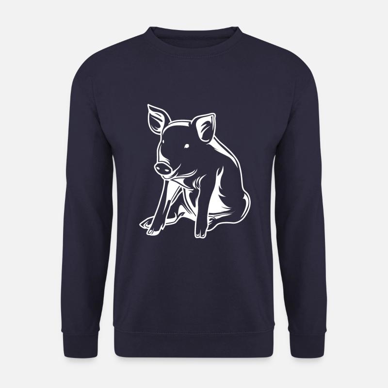 Schwein Sau Eber Silhouette - Unisex Pullover - Navy