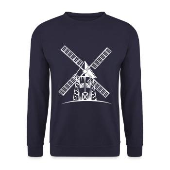 Windmill Silhouette - Unisex Sweatshirt - navy - Front - Alina (178cm) & Michal (187cm)