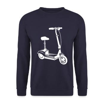 E Scooter Electric bike - Unisex Sweatshirt - navy - Front - Alina (178cm) & Michal (187cm)