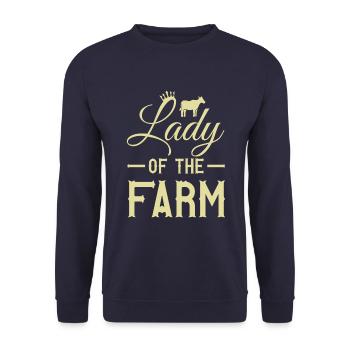 Lady Farmer Landwirtin - Unisex Pullover - Navy - Vorne - Alina (178cm) & Michal (187cm)