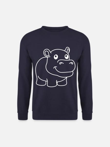 Hippo Comic Animal - Unisex Sweatshirt - navy