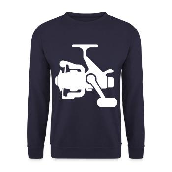 Fishing reel symbol icon - Unisex Sweatshirt - navy - Front - Alina (178cm) & Michal (187cm)