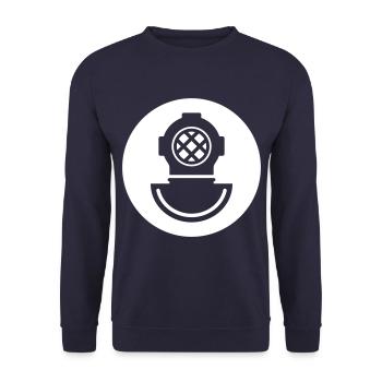 Diving helmet diving symbol - Unisex Sweatshirt - navy - Front - Alina (178cm) & Michal (187cm)