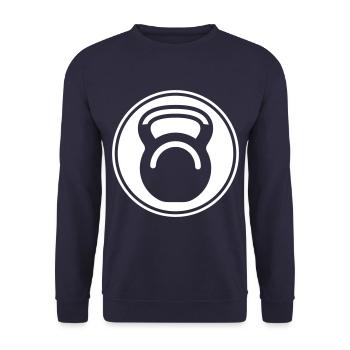 Hantel gewichte icon - Unisex Pullover - Navy - Vorne - Alina (178cm) & Michal (187cm)