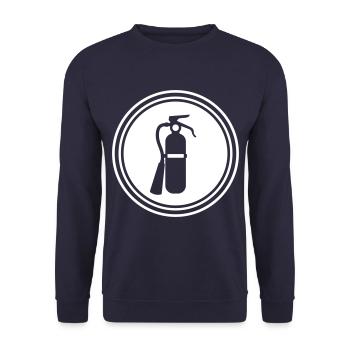 Fire extinguisher symbol - Unisex Sweatshirt - navy - Front - Alina (178cm) & Michal (187cm)