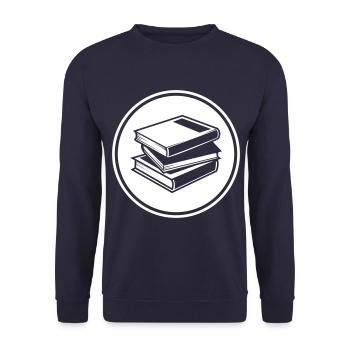 Read books - Unisex Sweatshirt - navy - Front - Alina (178cm) & Michal (187cm)
