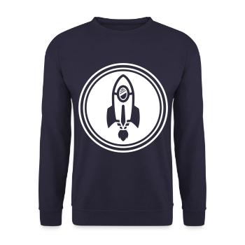 Rocket symbol - Unisex Sweatshirt - navy - Front - Alina (178cm) & Michal (187cm)