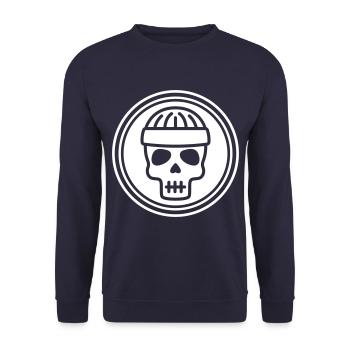 Skull head icon - Unisex Sweatshirt - navy - Front - Alina (178cm) & Michal (187cm)