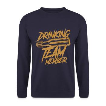 Drinking Team Member Beer Bottle - Unisex Sweatshirt - navy - Front - Alina (178cm) & Michal (187cm)