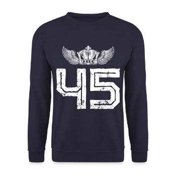 45 Couronne numérique - Sweat-shirt Unisexe - marine - Devant - Alina (178cm) & Michal (187cm)
