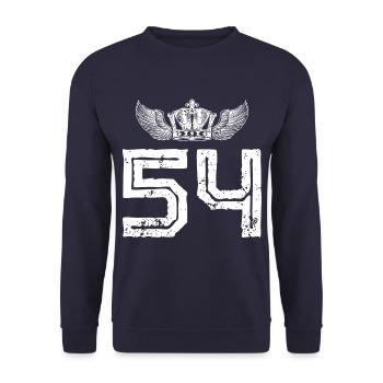 54 Couronne de numéros - Sweat-shirt Unisexe - marine - Devant - Alina (178cm) & Michal (187cm)