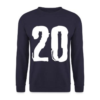 20 Zahl Trikot - Unisex Pullover - Navy - Vorne - Alina (178cm) & Michal (187cm)